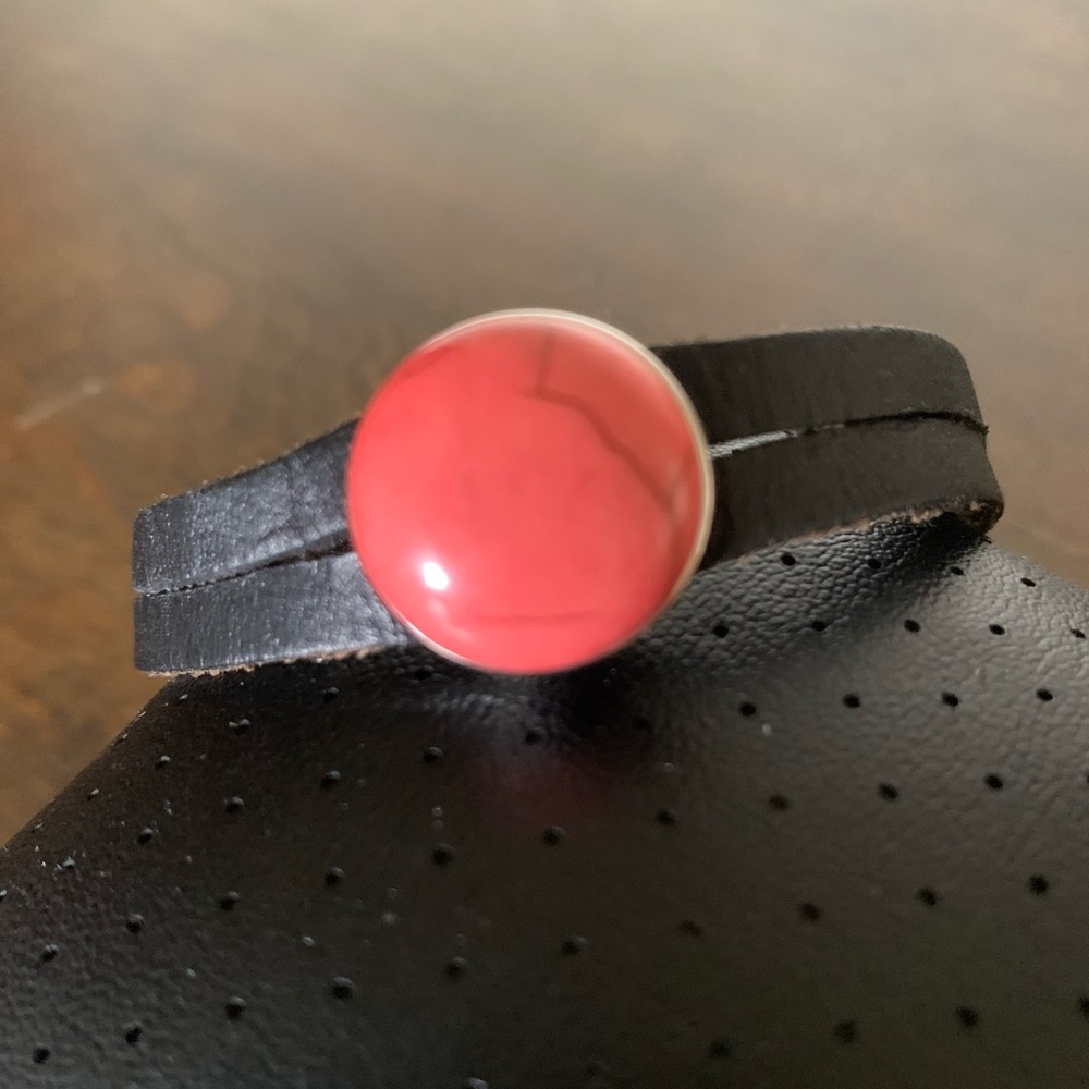 SOUTHWEST LEATHER STONE BRACELET